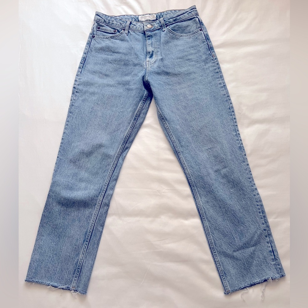 Topshop Women’s Raw Hem Straight Leg Jeans